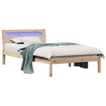 vidaXL Cadre de lit avec tête de lit Marron 75 x 190 cm Pin massif