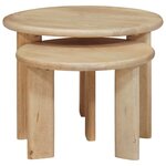 vidaXL Tables basses gigognes 2 Pièces Noir Bois de mangue massif