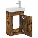 vidaXL Meuble de salle de bain avec robinet Chêne fumé