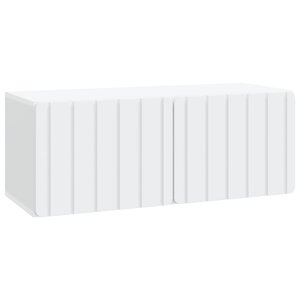 vidaXL Meuble TV mural 78 5 x 31 x 30 cm Blanc Bois d'ingénierie