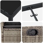 vidaXL Ensemble de salle à manger de jardin de 7 pièces avec coussins gris poly rattan