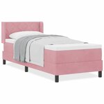 vidaXL Lit à ressorts avec matelas noir 100x200 cm en velours Rose