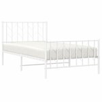 vidaXL Cadre de lit métal sans matelas et pied de lit blanc 100x190 cm