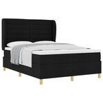 vidaXL Lit à ressorts avec matelas Noir 190 x 140 cm tissu
