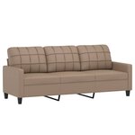 vidaXL Ensemble de canapés 2 Pièces avec coussins cappuccino similicuir