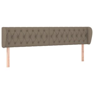vidaXL Tête de lit avec oreilles Taupe 183x23x78/88 cm Tissu