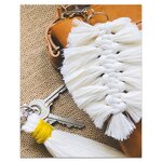 Coffret macramé - 2 porte-clés plume & pompon