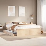 vidaXL Cadre de lit sans matelas avec tête de lit 200x200 cm bois pin