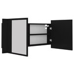 Vidaxl armoire à miroir de salle de bain led noir 100x12x45 acrylique