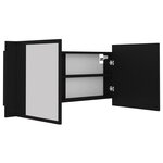 vidaXL Armoire à miroir de salle de bain LED Noir 100x12x45 Acrylique