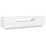 vidaXL Meuble TV avec lumières LED blanc 160x35x40 cm