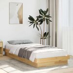 vidaXL Cadre de lit sans matelas 90x190 cm bois massif de chêne