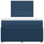 vidaXL Sommier à lattes de lit avec matelas Bleu 120x200 cm Tissu