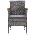 vidaXL Mobilier à dîner de jardin et coussins 5Pièces Résine tressée Gris