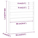 vidaXL Tête de lit Marron miel 96x4x100 cm Bois massif de pin