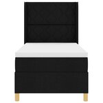 vidaXL Lit à ressorts avec matelas Noir 100 x 200 cm tissu