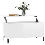 vidaXL Table basse Blanc brillant 90x44 5x45 cm Bois d'ingénierie