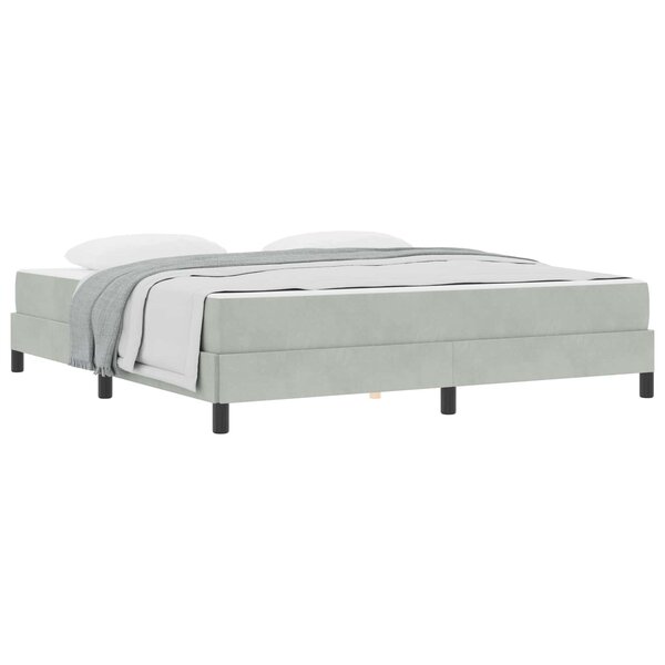 vidaXL Lit à ressorts avec matelas Gris clair 180 x 220 cm tissu