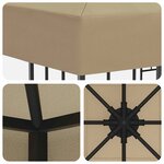 vidaXL Pavillon 3 x 3 m Beige Polyester et Acier 190 gsm