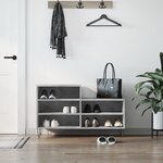 vidaXL Armoire à chaussures Gris béton 102x36x60 cm Bois d'ingénierie