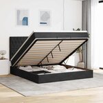 VidaXL Cadre de lit ottoman avec matelas noir 180x200cm velours