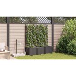 vidaXL Pots de jardin Noir 120 x 40 x 142 cm Acier