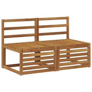 vidaXL 2 Pièce Sofa de milieu extérieur Bois d'Acacia Massif Naturel