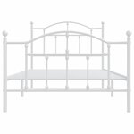 vidaXL Cadre de lit métal avec tête de lit/pied de lit blanc 100x190cm