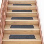 vidaXL Tapis d'escalier autocollants 30 pièces 76 x 20 cm Gris clair Rectangulaire
