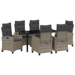 vidaXL Ensemble de salle à manger pour jardin 7 Pièces Gris polyrotin