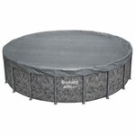 Bestway Couverture de piscine Ø5 49 m Rond Polyester Gris