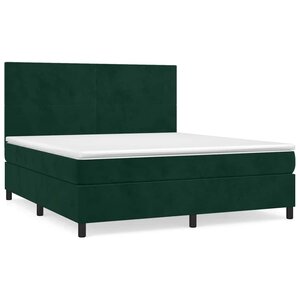 vidaXL Sommier à lattes de lit et matelas Vert foncé 180x200cm Velours