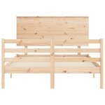 vidaXL Cadre de lit avec tête de lit 140x190 cm bois massif