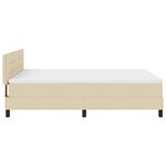 vidaXL Lit Box Spring avec Matelas et LED Crème 160x200 cm Tissu