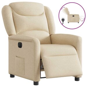 vidaXL Fauteuil inclinable électrique Crème Tissu