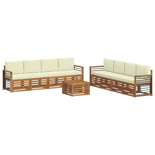 vidaXL Ensembles de canapés avec coussin 9 Pièces Naturel et Crème