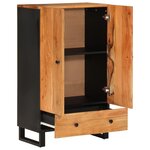 vidaXL Buffet haut avec tiroir 60x33x100cm bois massif d'acacia et fer