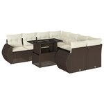 vidaXL Salon de jardin avec coussins 9 Pièces marron résine tressée