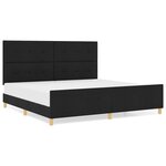 vidaXL Cadre de lit avec tête de lit Noir 200 x 200 cm tissu