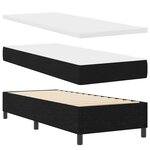 vidaXL Lit à ressorts avec matelas - Noir - 80x200 cm - Tissu