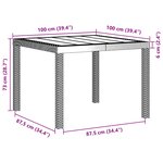 vidaXL Table de jardin pour repas Gris clair 100 x 100 x 73 cm