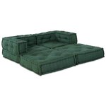 vidaXL Canapé modulaire 2 Pièces Vert 140 x 70 x 56 cm tissu