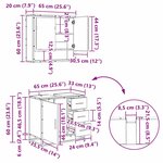 vidaXL Ensemble de mobilier de salle de bain 3 Pièces Chêne noir