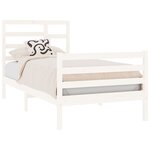 vidaXL Cadre de lit sans matelas blanc bois massif 90x190 cm