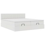 VidaXL Cadre de lit ottoman avec matelas blanc 180x200 cm similicuir