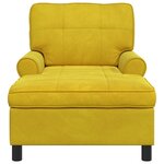 vidaXL Chaise longue avec coussin Jaune 91 x 157 x 91 cm Velours