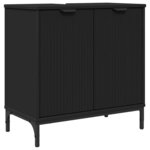 vidaXL Meuble de Lavabo de Salle de Bain Noir 60 5 x 33 5 x 61 cm