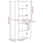 vidaXL Haut Armoire chêne artisanal 70 x 42.5 x 185 cm