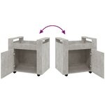 vidaXL Chariot de bureau Gris béton 60x45x60 cm Bois d'ingénierie