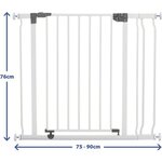 Barrière de sécurité et extensionLiberty s'adapte à des ouvertures comprises entre 84 et 90 cm de largeur Blanc